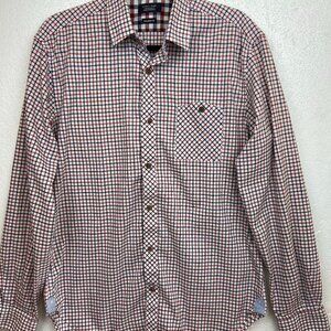 ZARA MAN Plaid Dot Button Down Shirt Sz M